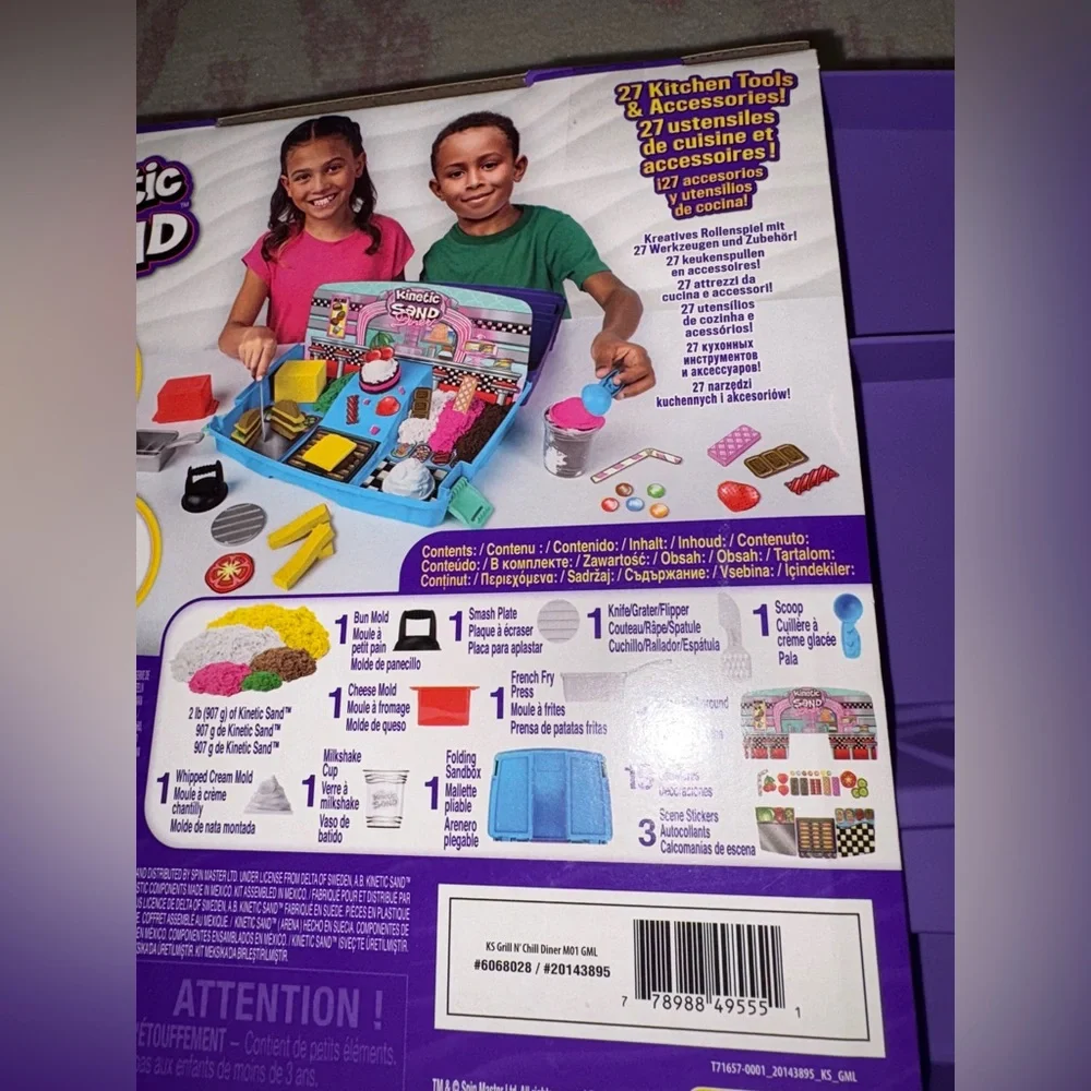 NIB Kinetic Sand Grill N' Scoop Diner Playset - Blue and Purple - Picture 6 of 8
